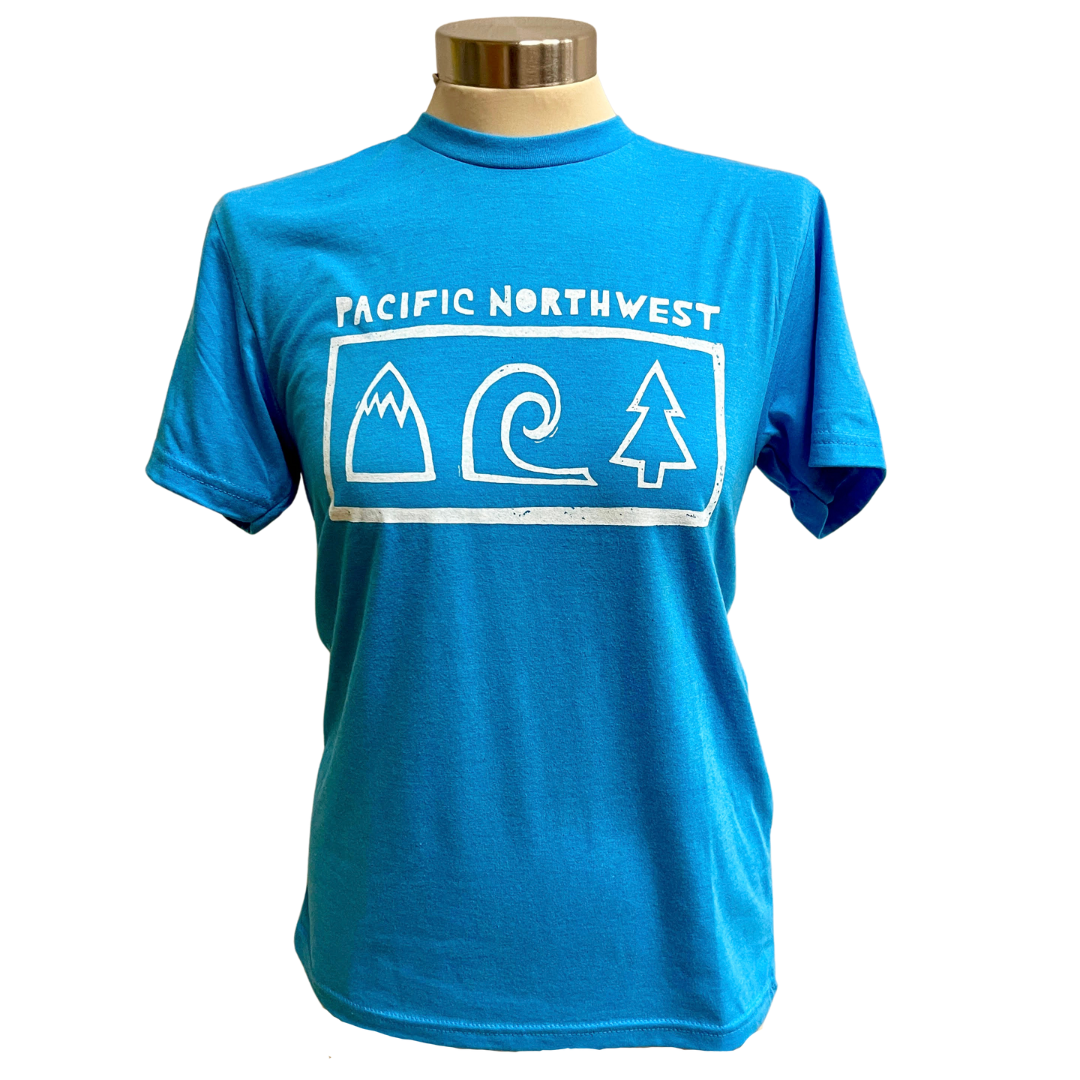 Vintage Pacific Northwest Unisex Triblend Tee in Turquoise