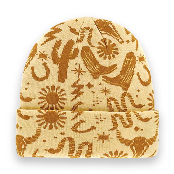 Bright Patterned Cuff Beanies
