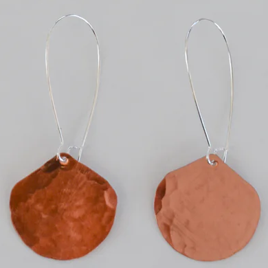 Moon Drop Hammered Metal Earrings