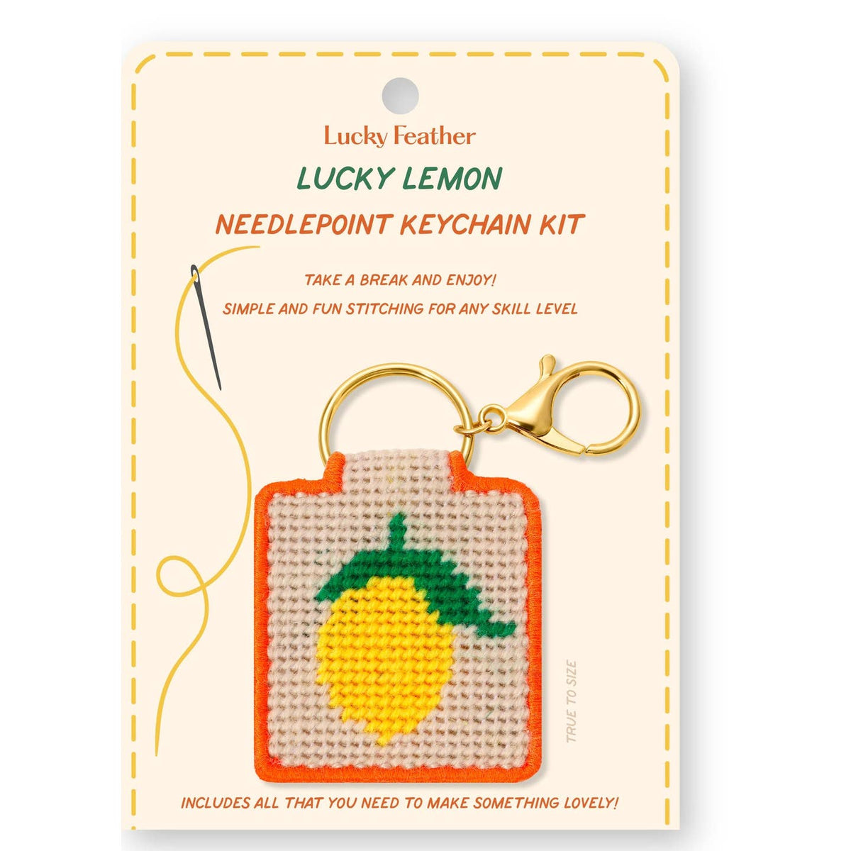 Needlepoint Keychain Kits by Lucky Feather