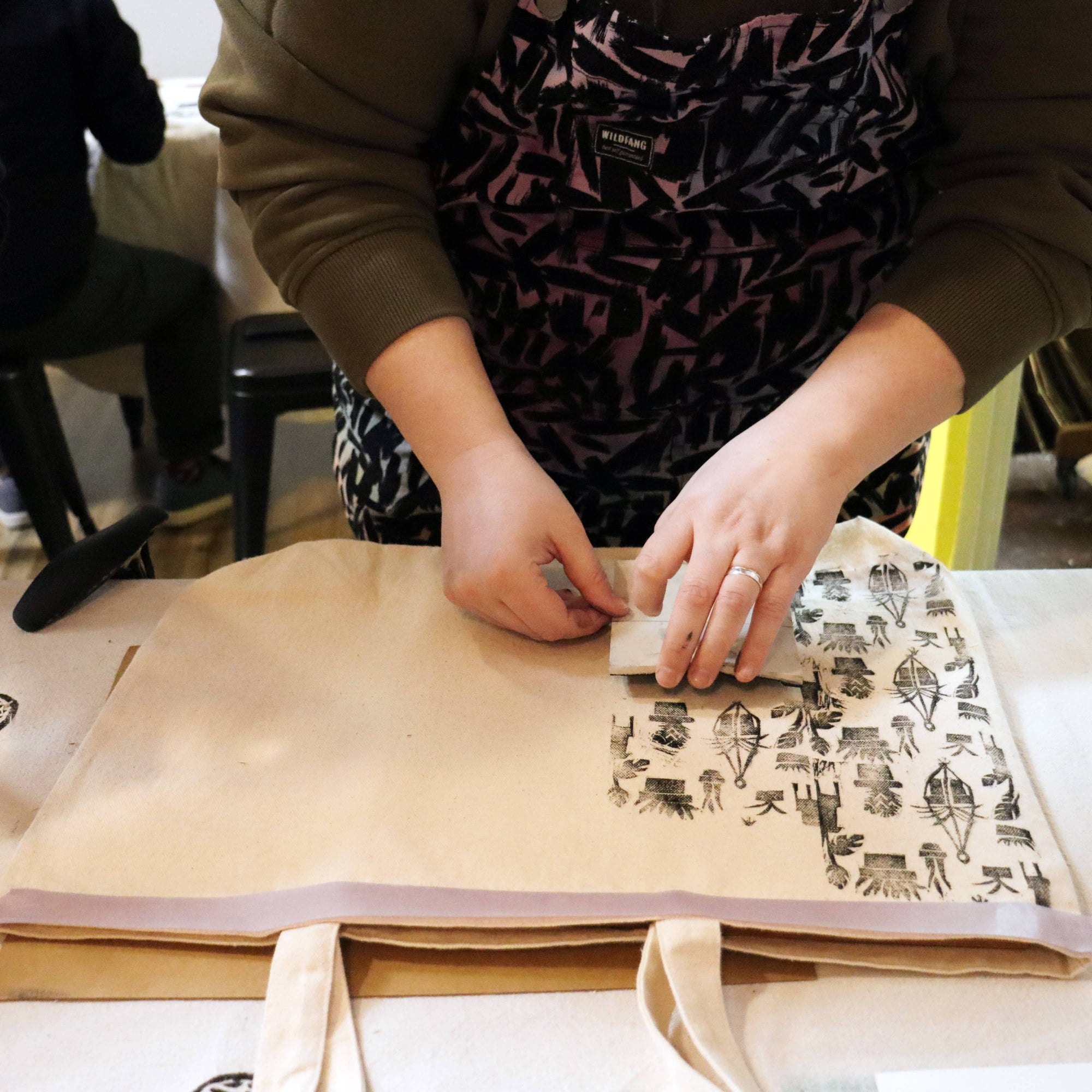 Block Print Workshop: Learn To Carve & Print, Tote Bag