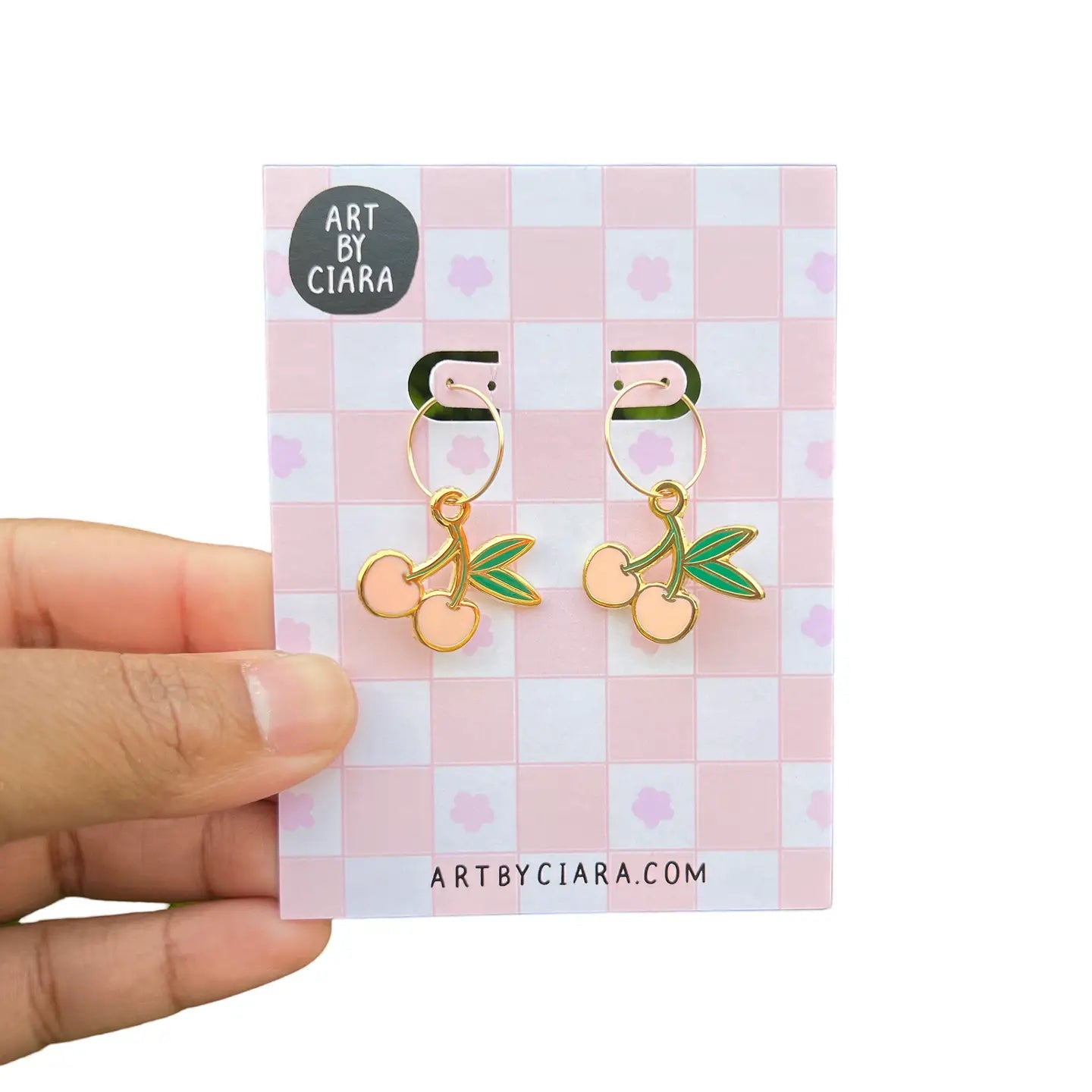 Hoop Earrings with Enamel Charms