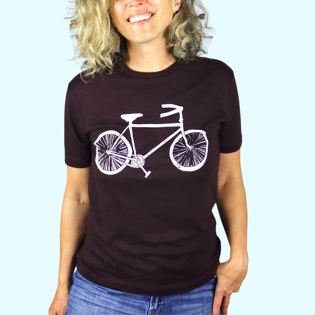 Bike Unisex Triblend Tee in Heathered Blackberry