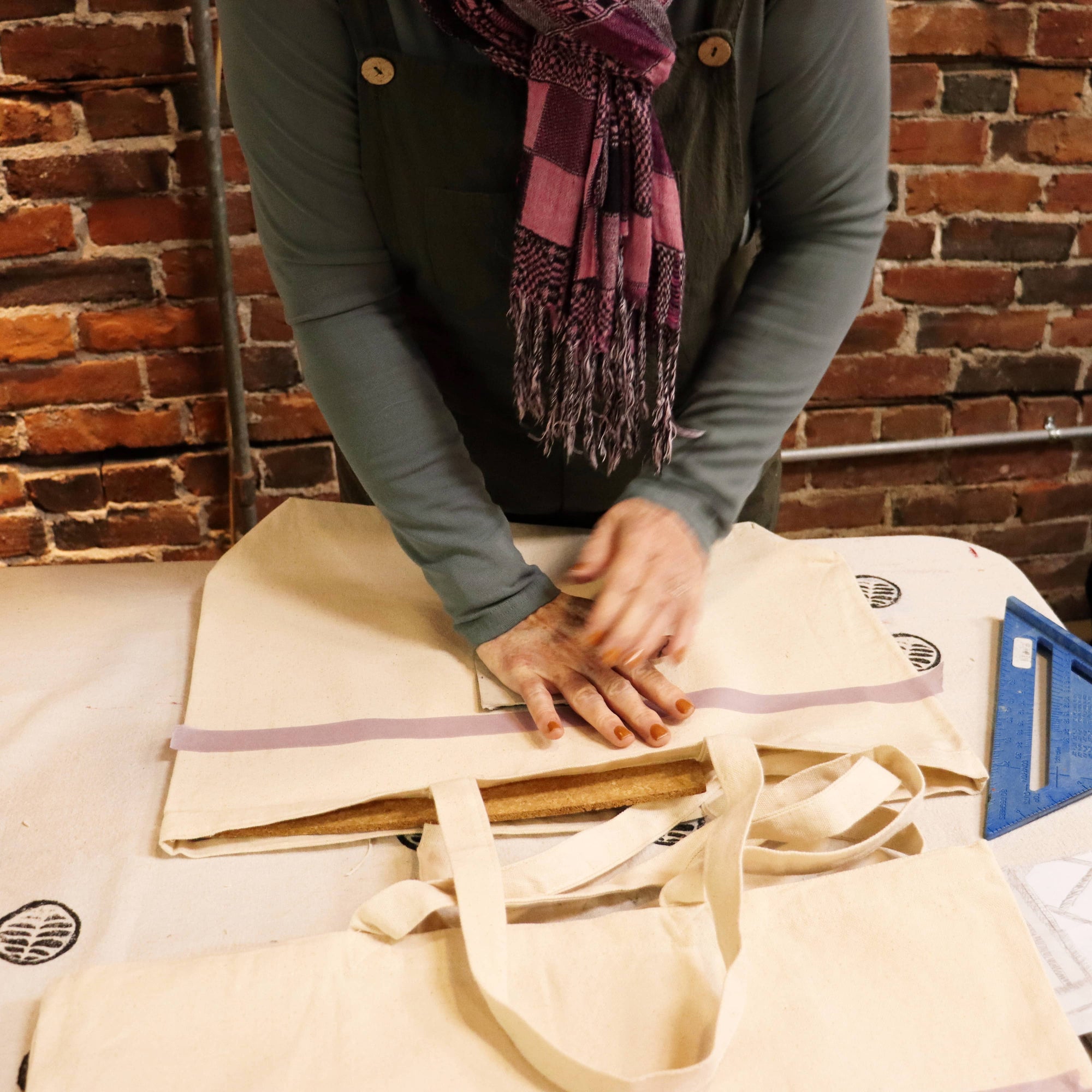 Block Print Workshop: Learn To Carve & Print, Tote Bag