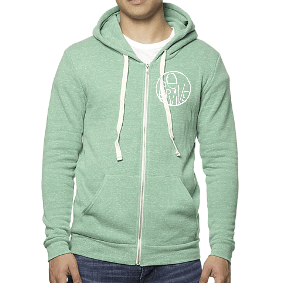 Be Brave Unisex Triblend Zip Hoodie in Spearmint