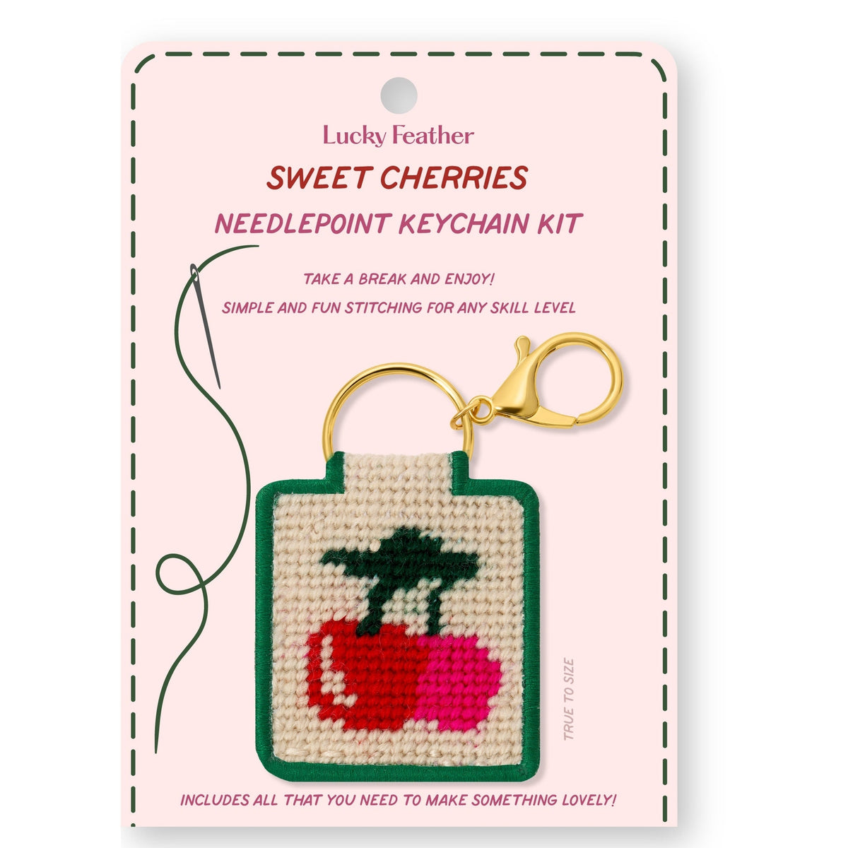 Needlepoint Keychain Kits by Lucky Feather