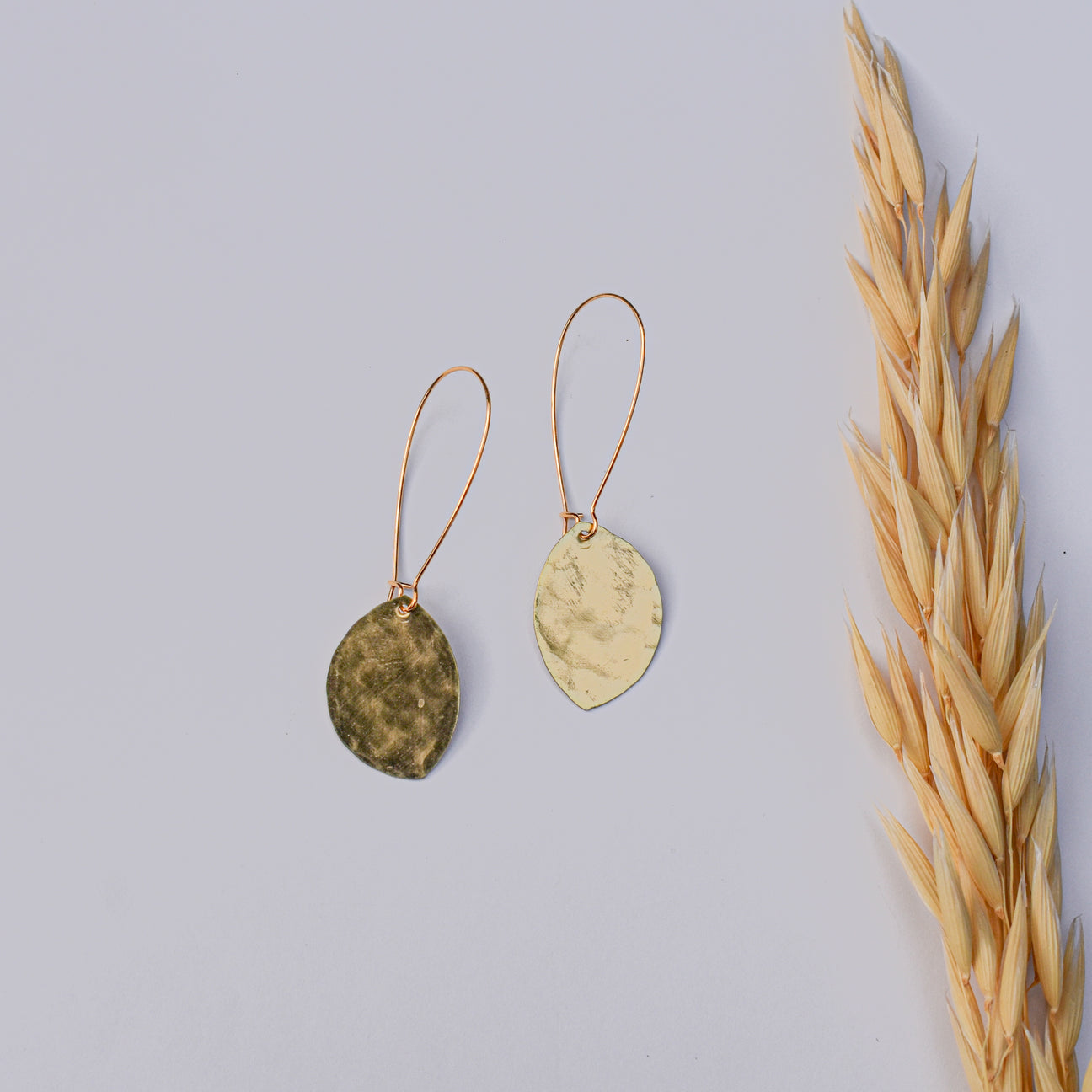 Geometric Hammered Metal Earrings