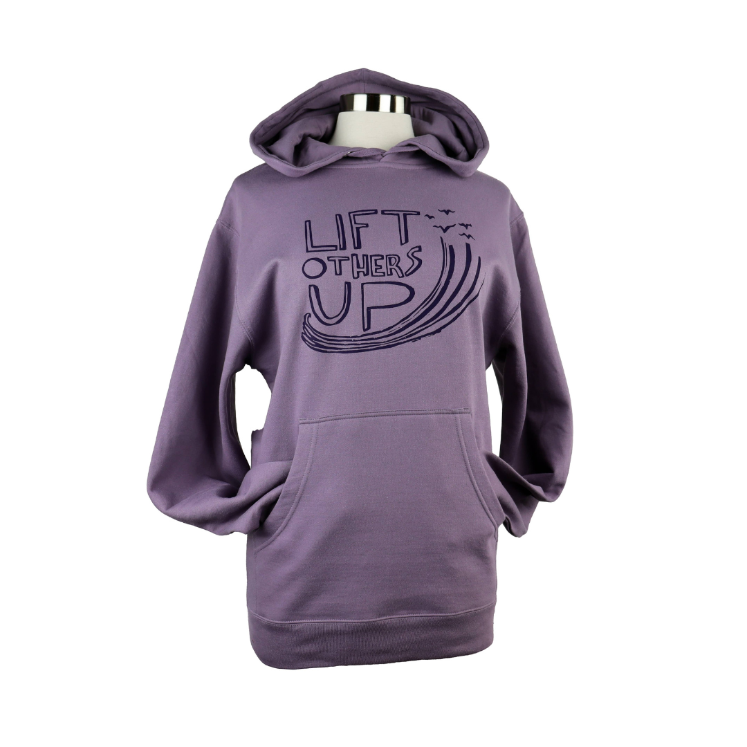 Lift Others Up Unisex Midweight Pullover Hoodie in Plum