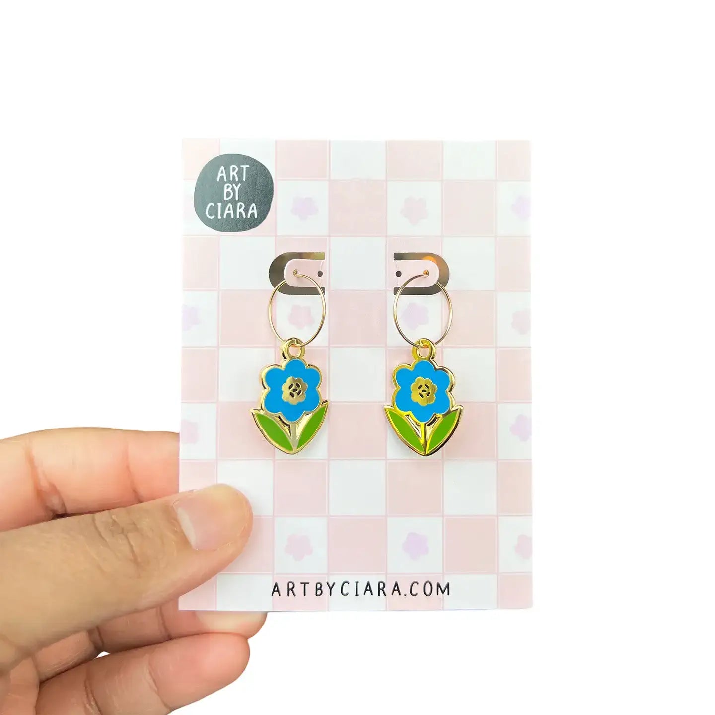 Hoop Earrings with Enamel Charms
