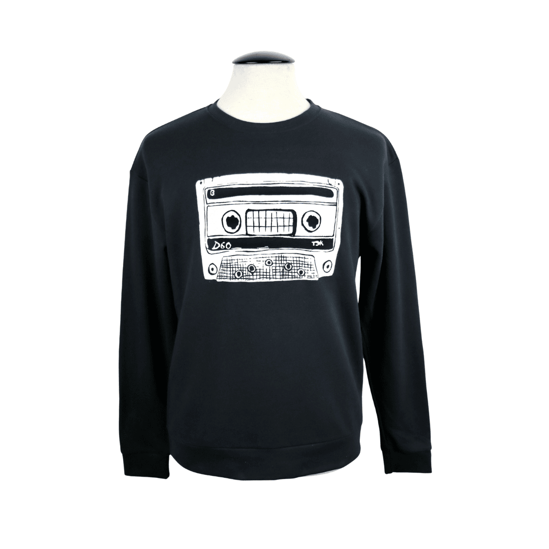 Mixtape Unisex Fleece Pullover Crewneck in Black
