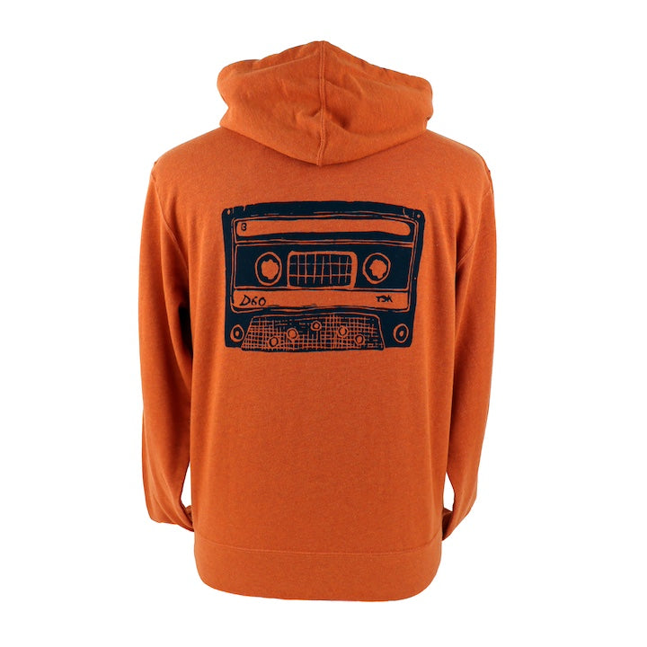 Mixtape Unisex Terry Zip Hoodie in Heathered Burnt Orange