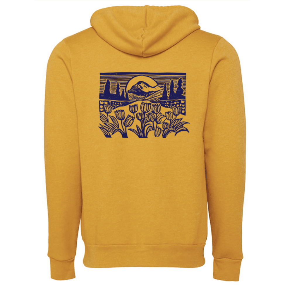 Special Preorder Mountain View Unisex Zip Hoodie in Mustard Yellow