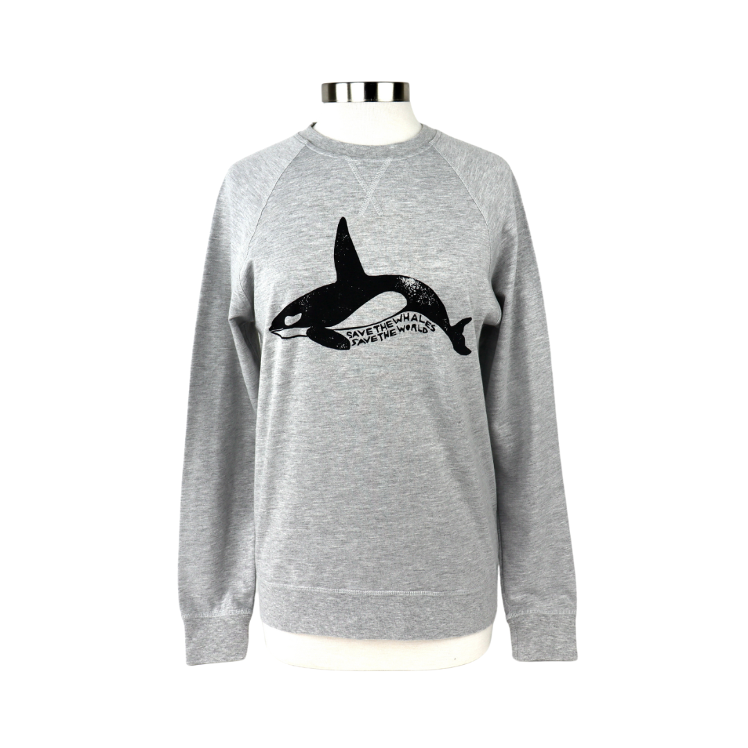 Orca Unisex French Terry Crewneck in Heather Grey