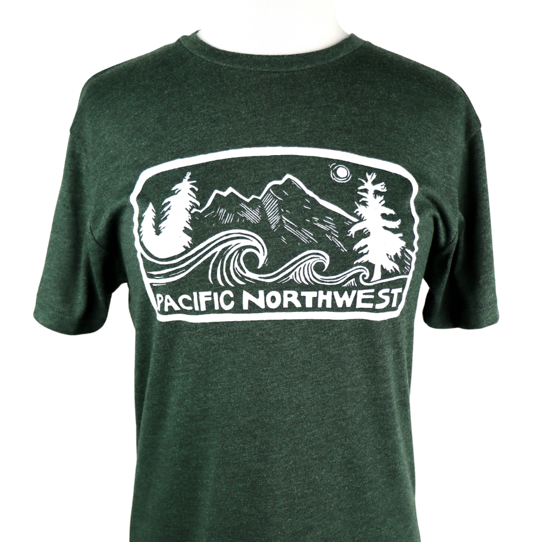 Pacific Northwest 2.0 Unisex Triblend Tee in Heathered Forest
