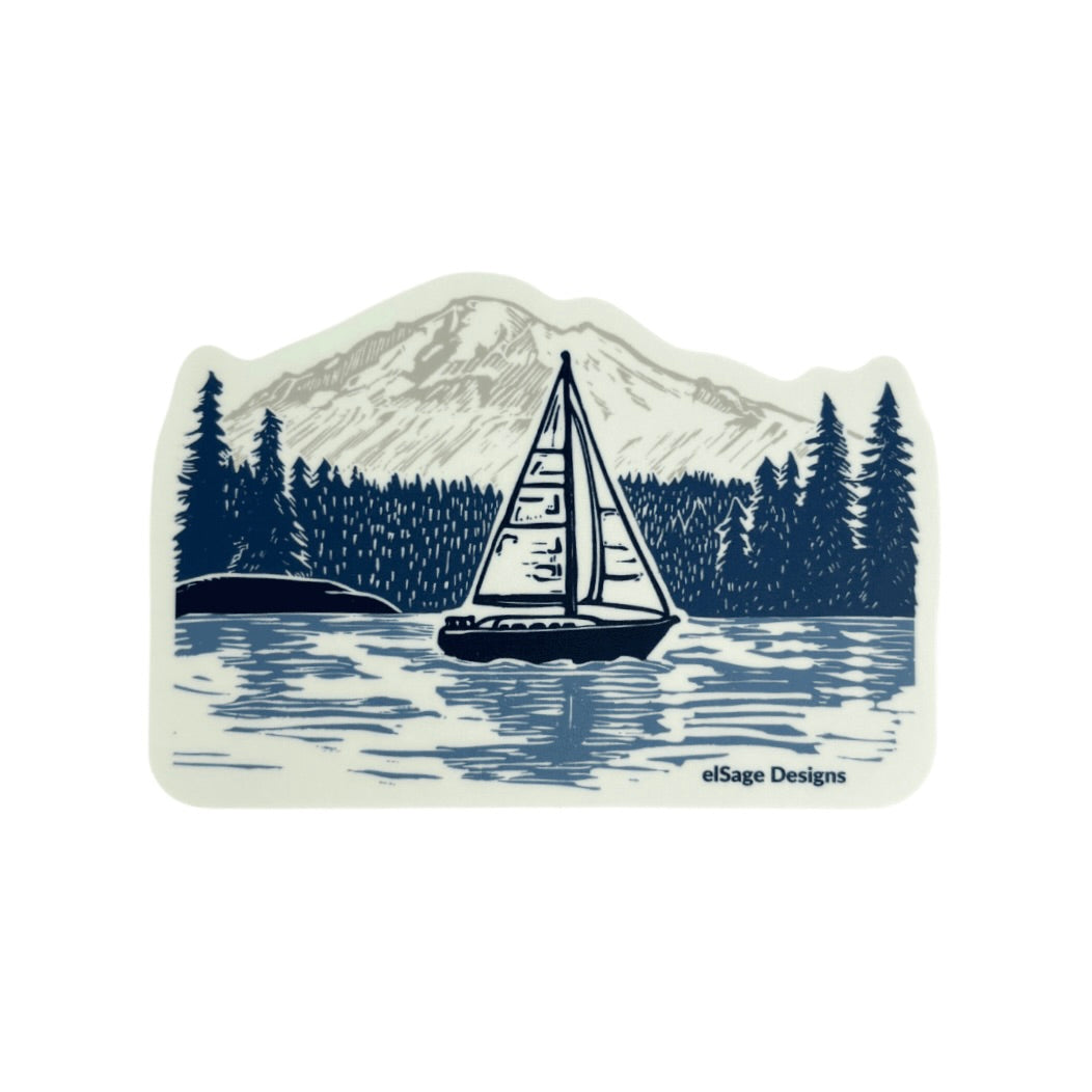 PNW Sailboat Sticker