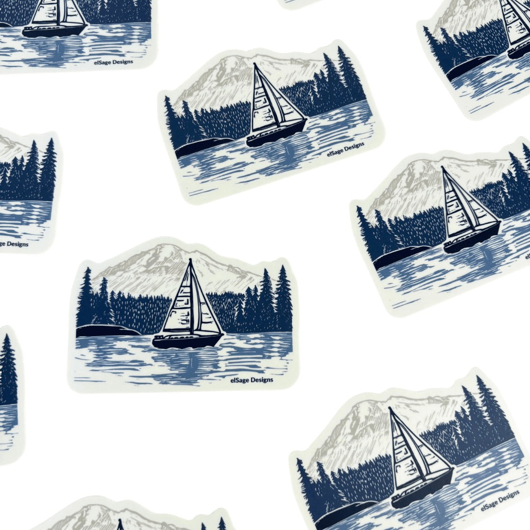 PNW Sailboat Sticker