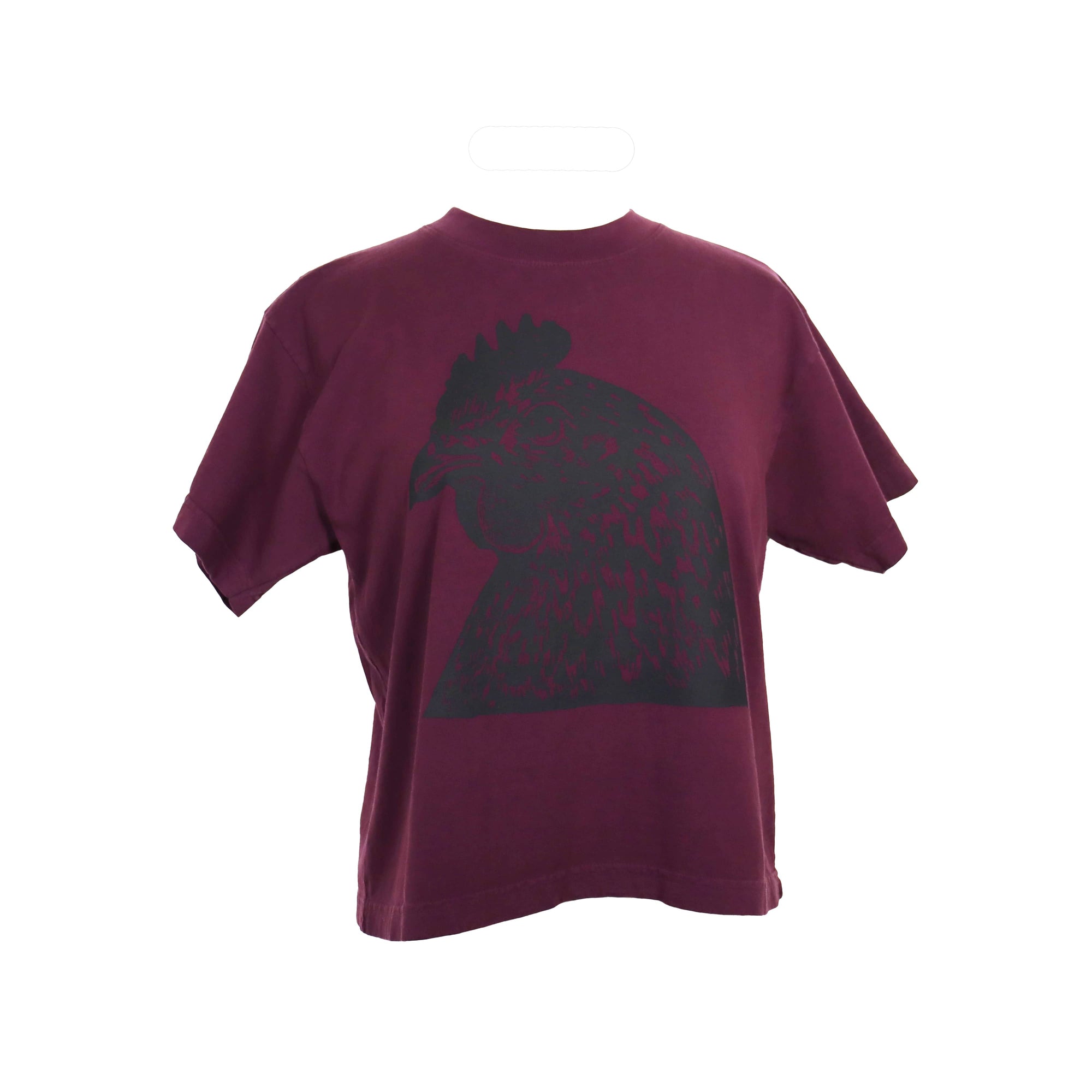 Pretty Chicken Garment Dye Feminine Cut Wide Tee in Port