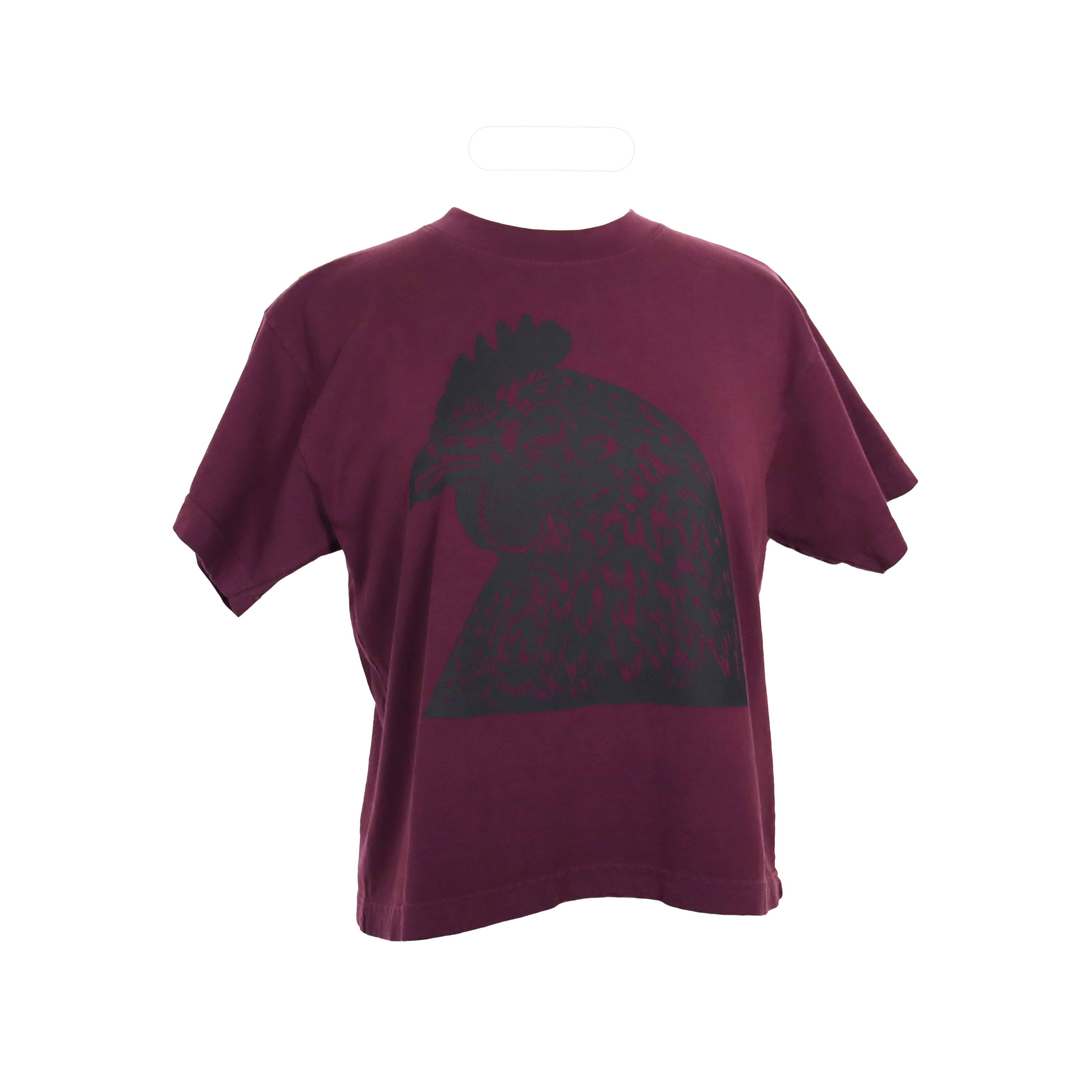 Pretty Chicken Garment Dye Feminine Cut Wide Tee in Port