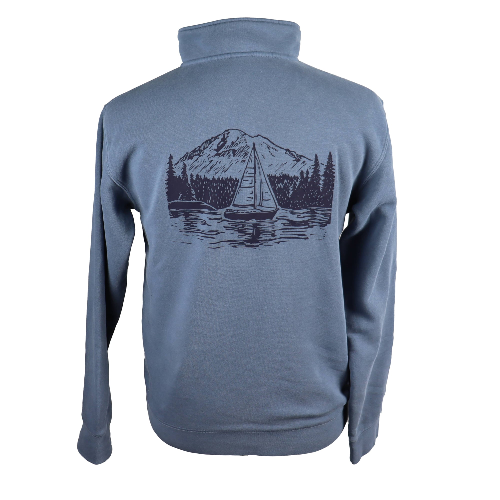 PNW Sailboat Unisex Quarter Zip in Slate Blue
