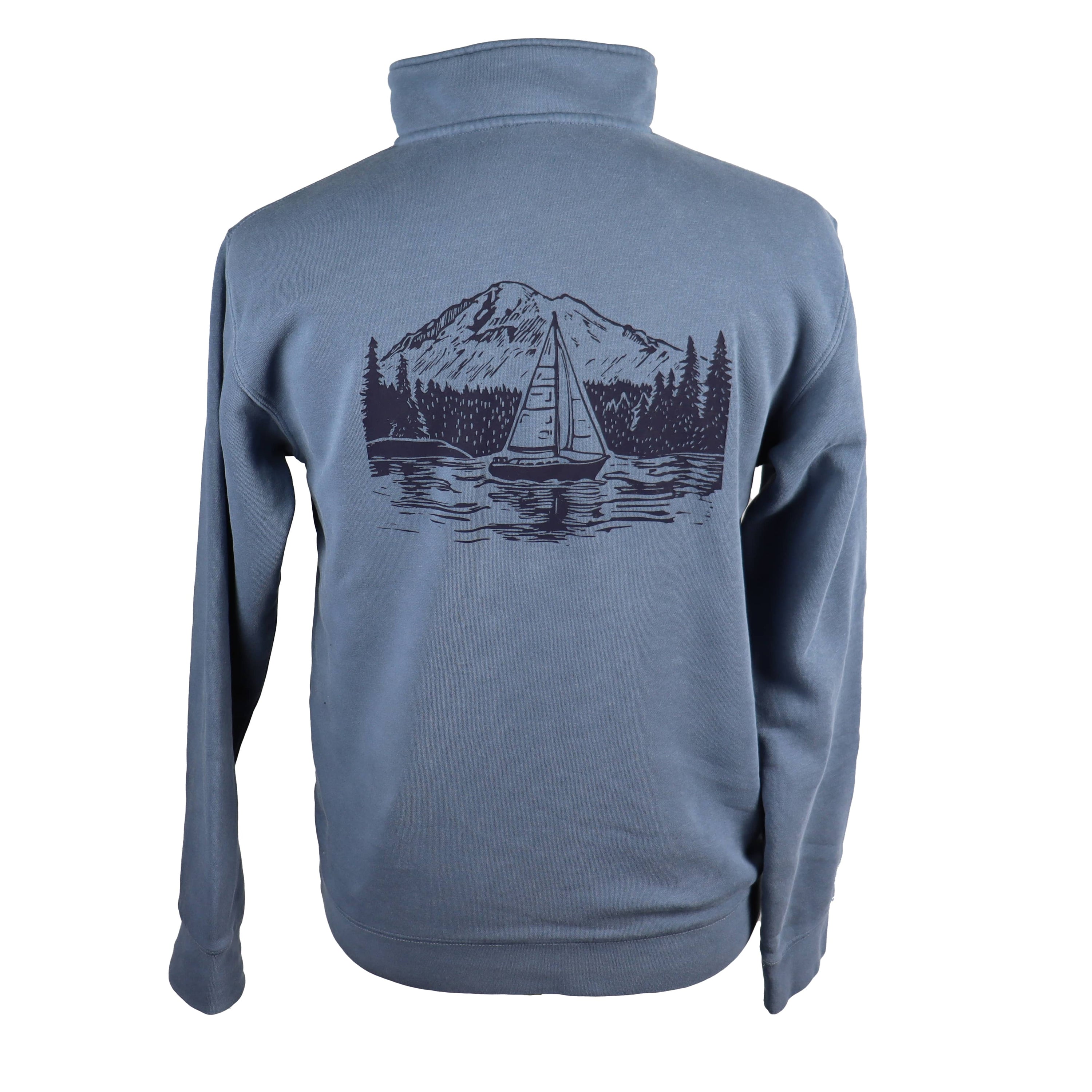 PNW Sailboat Unisex Quarter Zip in Slate Blue