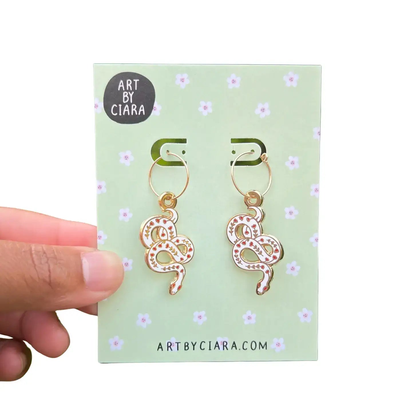 Hoop Earrings with Enamel Charms