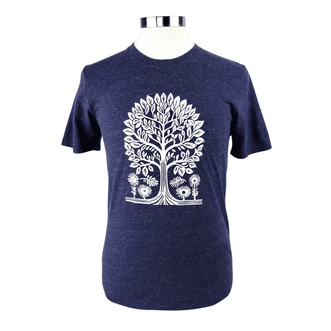 Tree Vol. 2 Unisex Triblend Tee in Heathered Navy