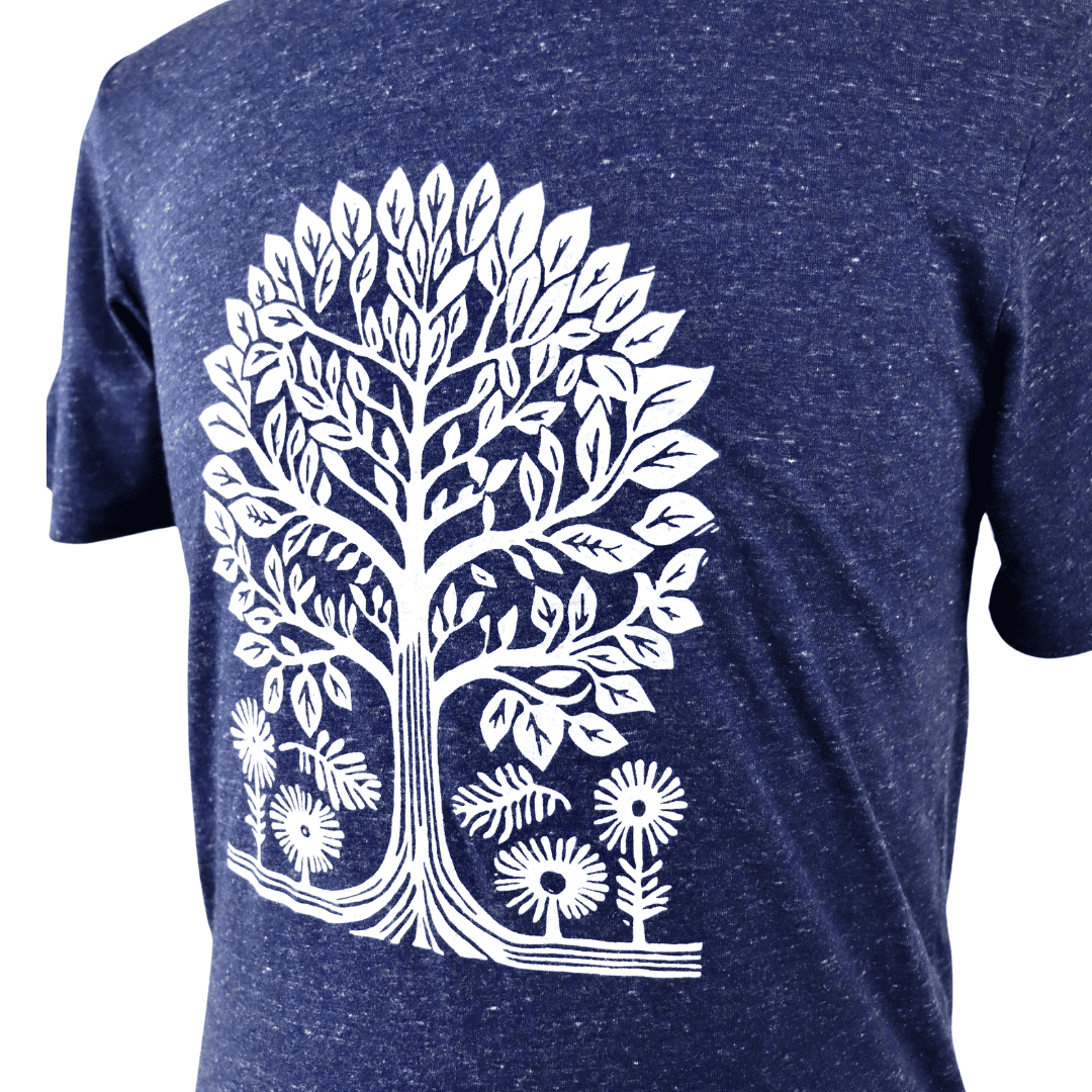 Tree Vol. 2 Unisex Triblend Tee in Heathered Navy