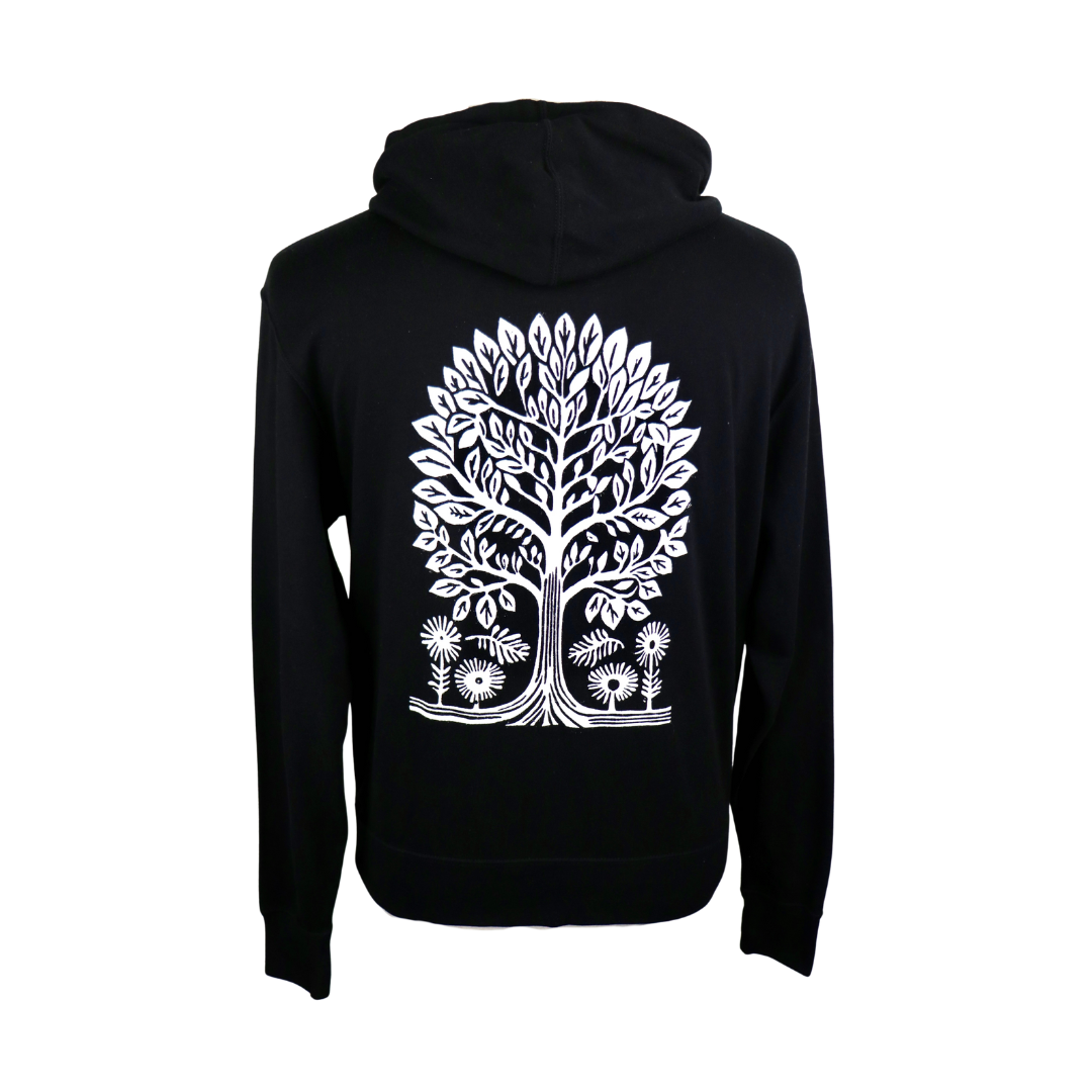Tree vol. 2 Unisex Terry Zip Hoodie in Black