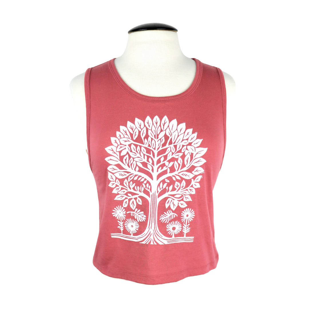 Tree Vol. 2 Feminine Fit Cropped Tank in Paprika