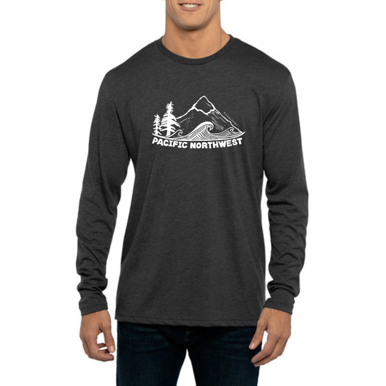 Original Pacific Northwest Unisex Long Sleeve Tee in Triblend Vintage Black