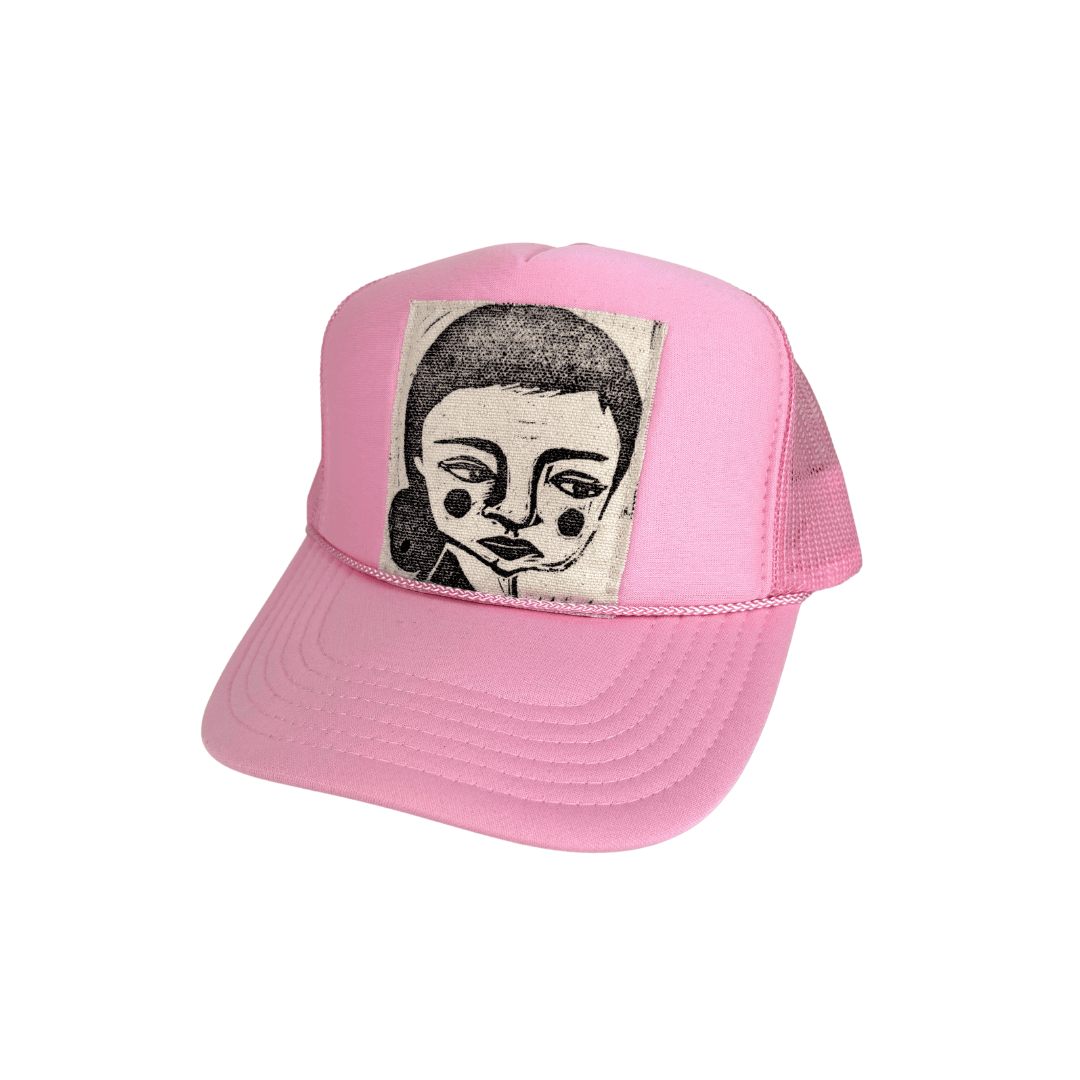 Block Printed Unimpressed Girl Patch Foam Trucker Hat