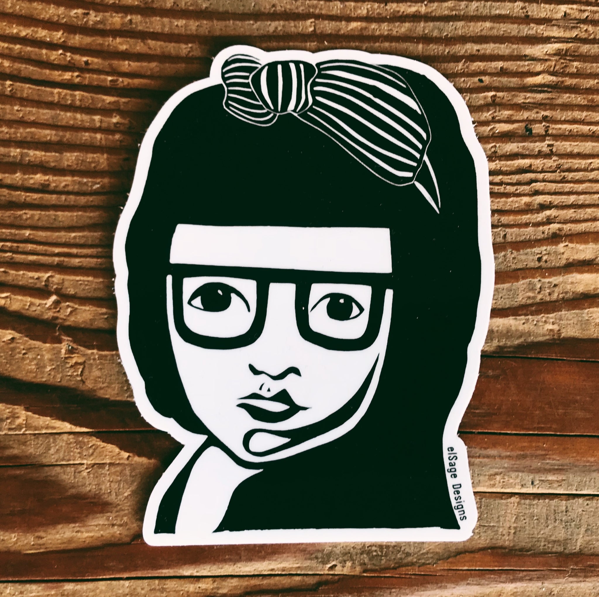 Fiona, Girl with Glasses Sticker