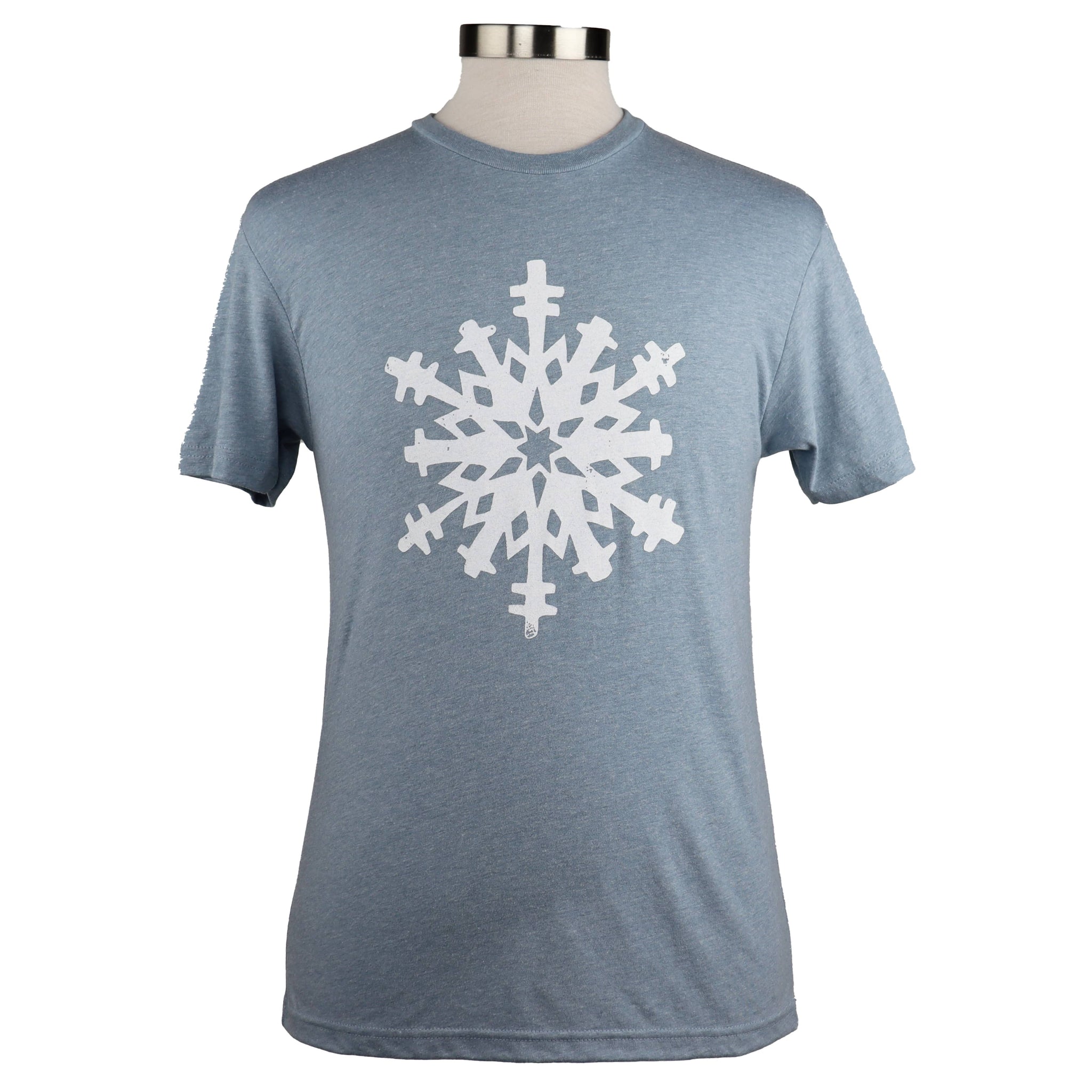 Limited Edition Snowflake Unisex Triblend Tee in Heather Icy Blue…